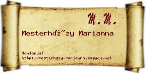 Mesterházy Marianna névjegykártya