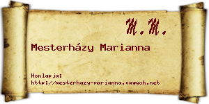 Mesterházy Marianna névjegykártya